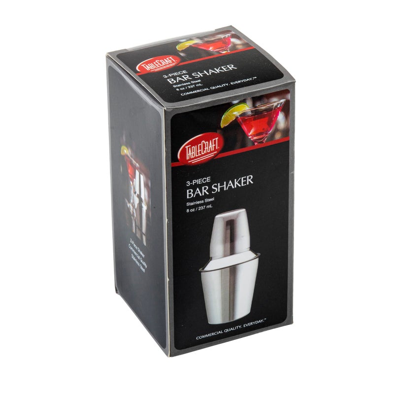 TableCraft 3-Piece Stainless Steel Cocktail Shaker, 8-Ounce - Image 3